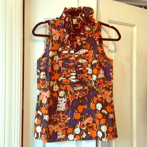 J Crew Tops - J Crew patterned high neck silk top J Crew Tops - J Crew patterned high neck silk top